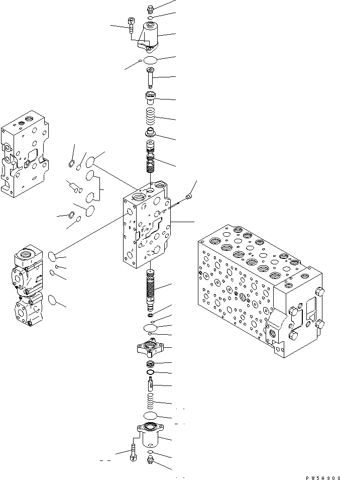 Схема запчастей Komatsu PC300LC-7-BA - ОСНОВН. КЛАПАН (-АКТУАТОР) (7/) ОСНОВН. КОМПОНЕНТЫ И РЕМКОМПЛЕКТЫ