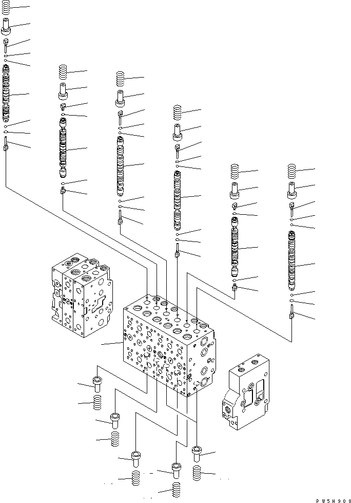 Схема запчастей Komatsu PC300LC-7-BA - ОСНОВН. КЛАПАН (-АКТУАТОР) (/) ОСНОВН. КОМПОНЕНТЫ И РЕМКОМПЛЕКТЫ