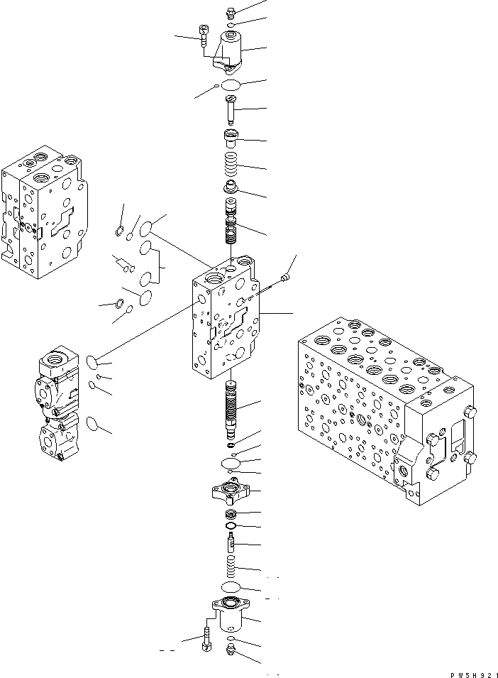 Схема запчастей Komatsu PC300LC-7-BA - ОСНОВН. КЛАПАН (-АКТУАТОР) (7/) ОСНОВН. КОМПОНЕНТЫ И РЕМКОМПЛЕКТЫ