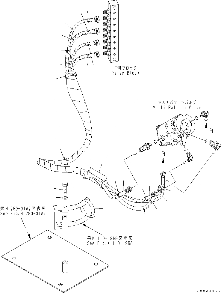 Схема запчастей Komatsu PC300LC-7 - MULTI PATTERN КЛАПАН (ШЛАНГИ) (ISO/ЭКСКАВАТ. CHANGE КЛАПАН)(№7-) ГИДРАВЛИКА