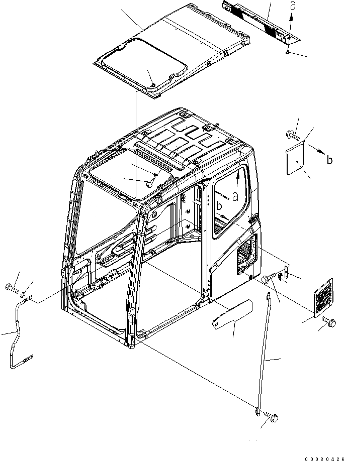 Схема запчастей Komatsu PC300LC-7 - КАБИНА (АКСЕССУАРЫ) (БЕЗ КОНДИЦ. ВОЗДУХА И ОБОГРЕВАТЕЛЬ.)(№-) КАБИНА ОПЕРАТОРА И СИСТЕМА УПРАВЛЕНИЯ