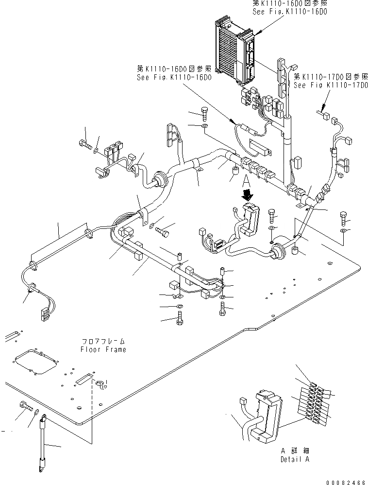 Схема запчастей Komatsu PC300LC-7 - ОСНОВН. КОНСТРУКЦИЯ (КАБИНА) (ПРОВОДКА)(№8-) КАБИНА ОПЕРАТОРА И СИСТЕМА УПРАВЛЕНИЯ