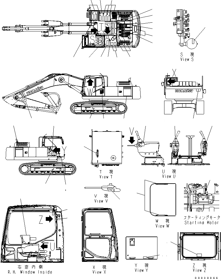 Схема запчастей Komatsu PC300LC-7 - ТАБЛИЧКИ (АНГЛ.)(№-8) МАРКИРОВКА