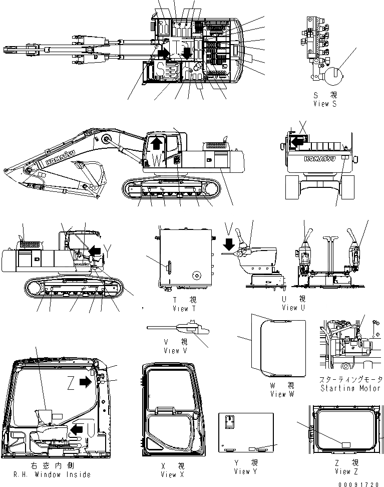 Схема запчастей Komatsu PC300LC-7 - ТАБЛИЧКИ (АНГЛ.)(№9-) МАРКИРОВКА