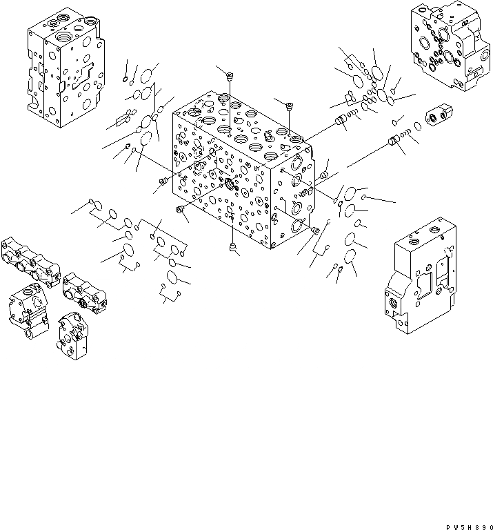 Схема запчастей Komatsu PC300LC-7 - ОСНОВН. КЛАПАН (/) ОСНОВН. КОМПОНЕНТЫ И РЕМКОМПЛЕКТЫ