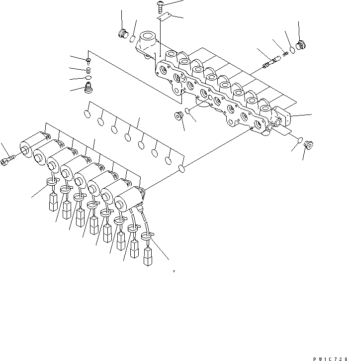 Схема запчастей Komatsu PC300LC-7 - СОЛЕНОИДНЫЙ КЛАПАН(№-) ОСНОВН. КОМПОНЕНТЫ И РЕМКОМПЛЕКТЫ