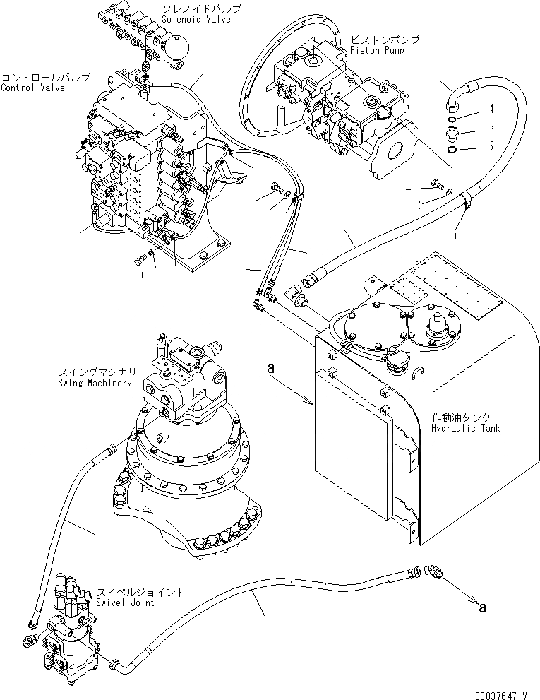 Схема запчастей Komatsu PC300LC-7E0 - ВОЗВРАТН. ЛИНИИ ГИДРАВЛИКА