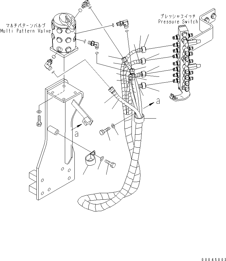 Схема запчастей Komatsu PC300LC-7E0 - MULTI PATTERN КЛАПАН (ШЛАНГИ И КРЕПЛЕНИЕ) ( WAY) ГИДРАВЛИКА