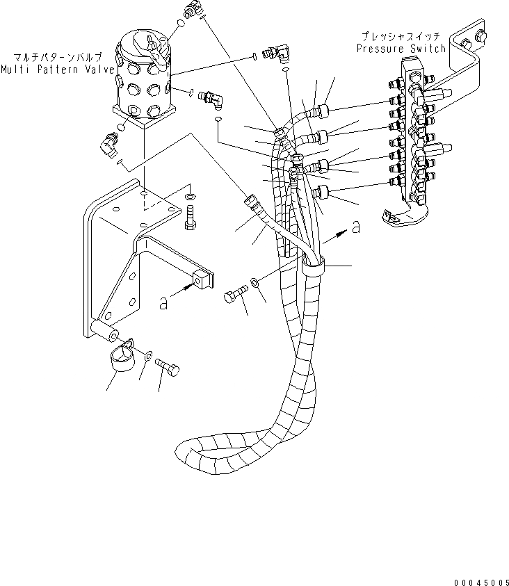 Схема запчастей Komatsu PC300LC-7E0 - MULTI PATTERN КЛАПАН (ШЛАНГИ И КРЕПЛЕНИЕ) ( WAY) (С НАВЕСН.ОБОРУД. ЛИНИЯ) ГИДРАВЛИКА