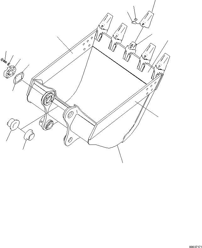 Схема запчастей Komatsu PC300LC-7E0 - КОВШ¤ .M (ВЕРТИКАЛЬН. ПАЛЕЦ) (С РЕГУЛИРОВКОЙ) РАБОЧЕЕ ОБОРУДОВАНИЕ