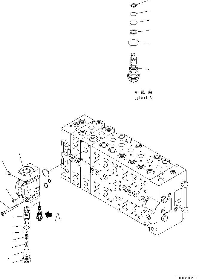 Схема запчастей Komatsu PC300LC-8 - ОСНОВН. КЛАПАН (-АКТУАТОР) (ДЛЯ KAL) (8/)(№-) ОСНОВН. КОМПОНЕНТЫ И РЕМКОМПЛЕКТЫ