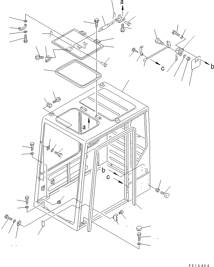 Схема запчастей Komatsu PC300LC-5 - КАБИНА (/7) (КАБИНА) (K.S.P. СПЕЦ-Я.) ЧАСТИ КОРПУСА