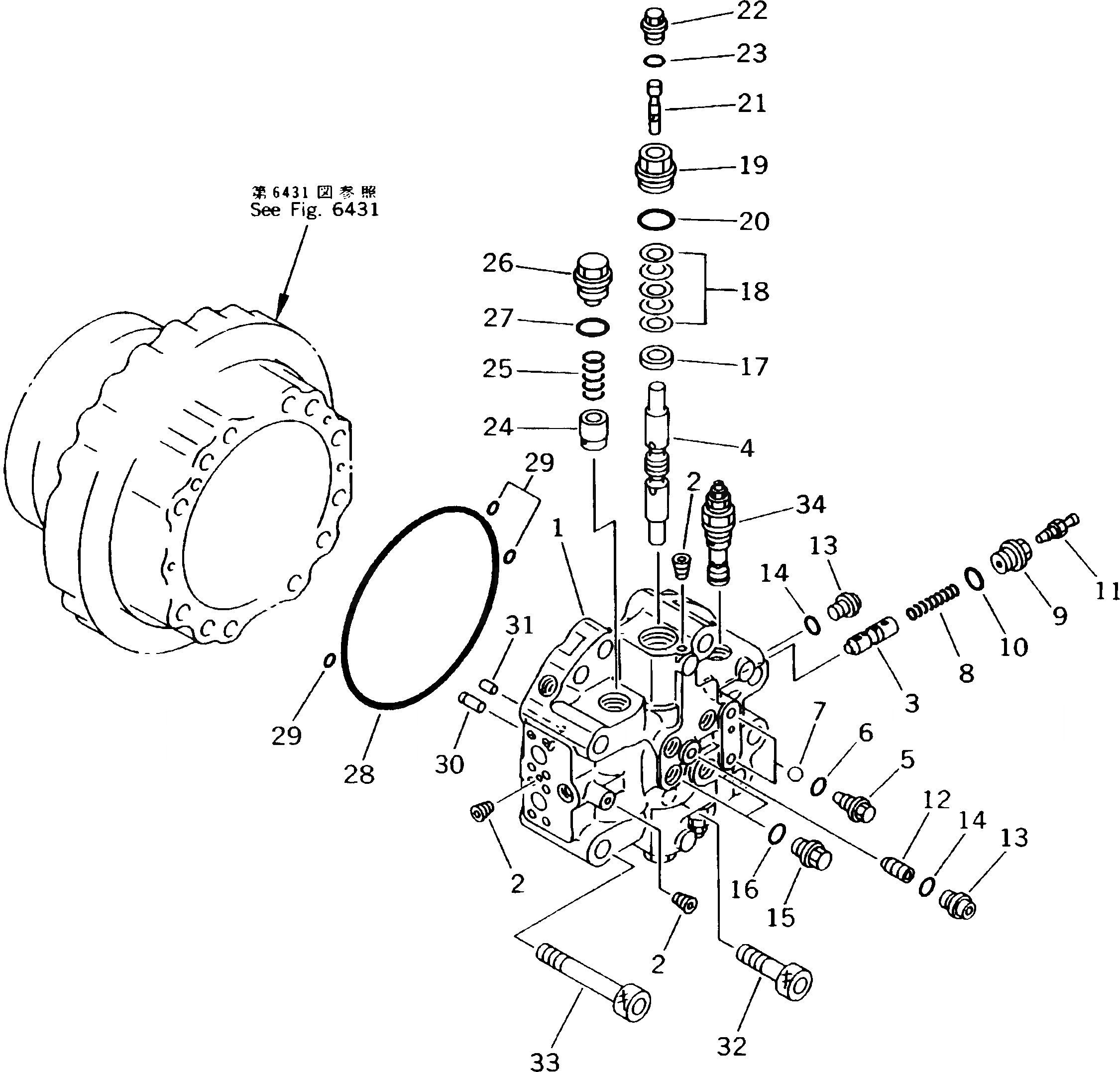 Схема запчастей Komatsu PC300LC-5K - МОТОР ХОДА (/) УПРАВЛ-Е РАБОЧИМ ОБОРУДОВАНИЕМ