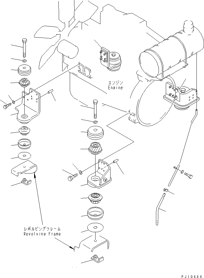 Схема запчастей Komatsu PC300SC-6 - КРЕПЛЕНИЕ ДВИГАТЕЛЯ(№-) КОМПОНЕНТЫ ДВИГАТЕЛЯ