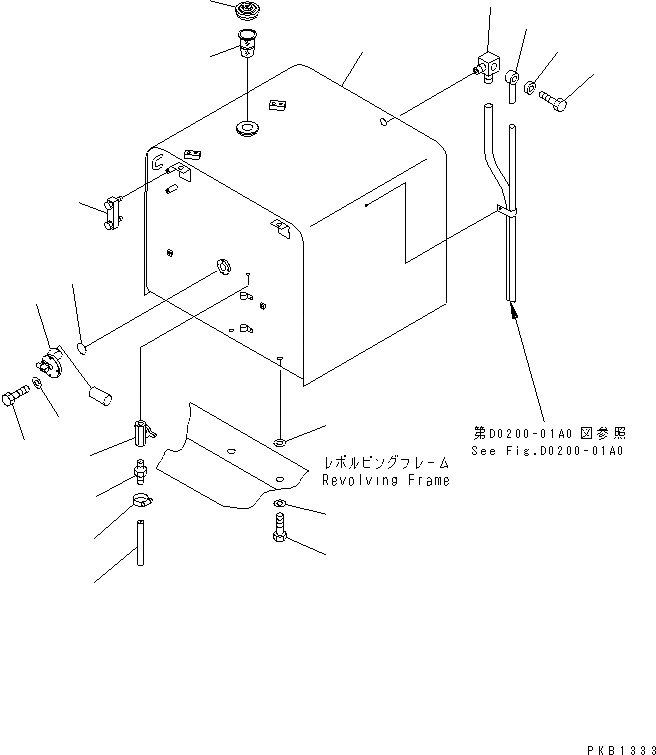 Схема запчастей Komatsu PC300SC-6 - ТОПЛИВН. БАК.(№-) ТОПЛИВН. БАК. AND КОМПОНЕНТЫ