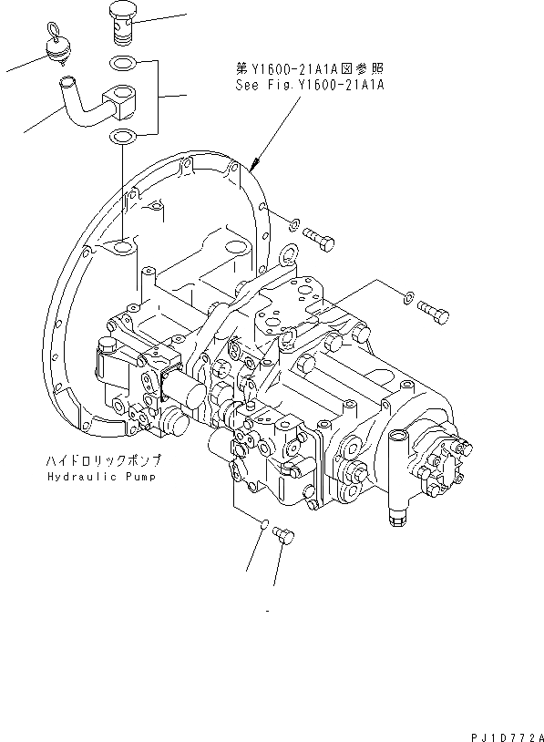 Схема запчастей Komatsu PC300SC-6 - ОСНОВН. НАСОС (СОЕДИНИТЕЛЬН. ЧАСТИ)(№-) ГИДРАВЛИКА