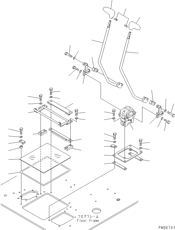 Схема запчастей Komatsu PC300SC-6 - ПОЛ (РЫЧАН УПРАВЛ-Я ХОДОМ) КАБИНА ОПЕРАТОРА И СИСТЕМА УПРАВЛЕНИЯ