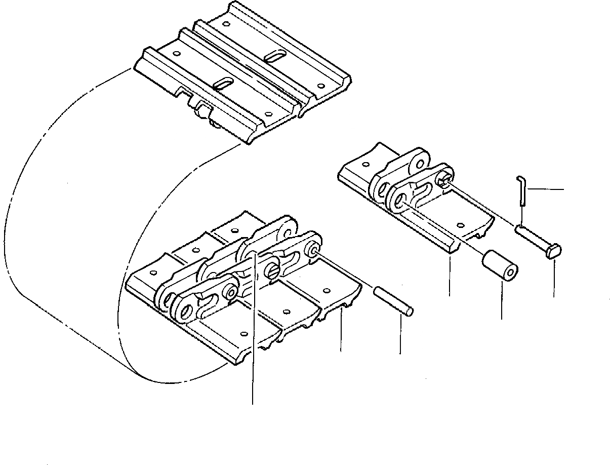 Схема запчастей Komatsu PC30-7 - ГУСЕНИЦЫ (ДЛЯ STEEL SHOE L=) ХОДОВАЯ