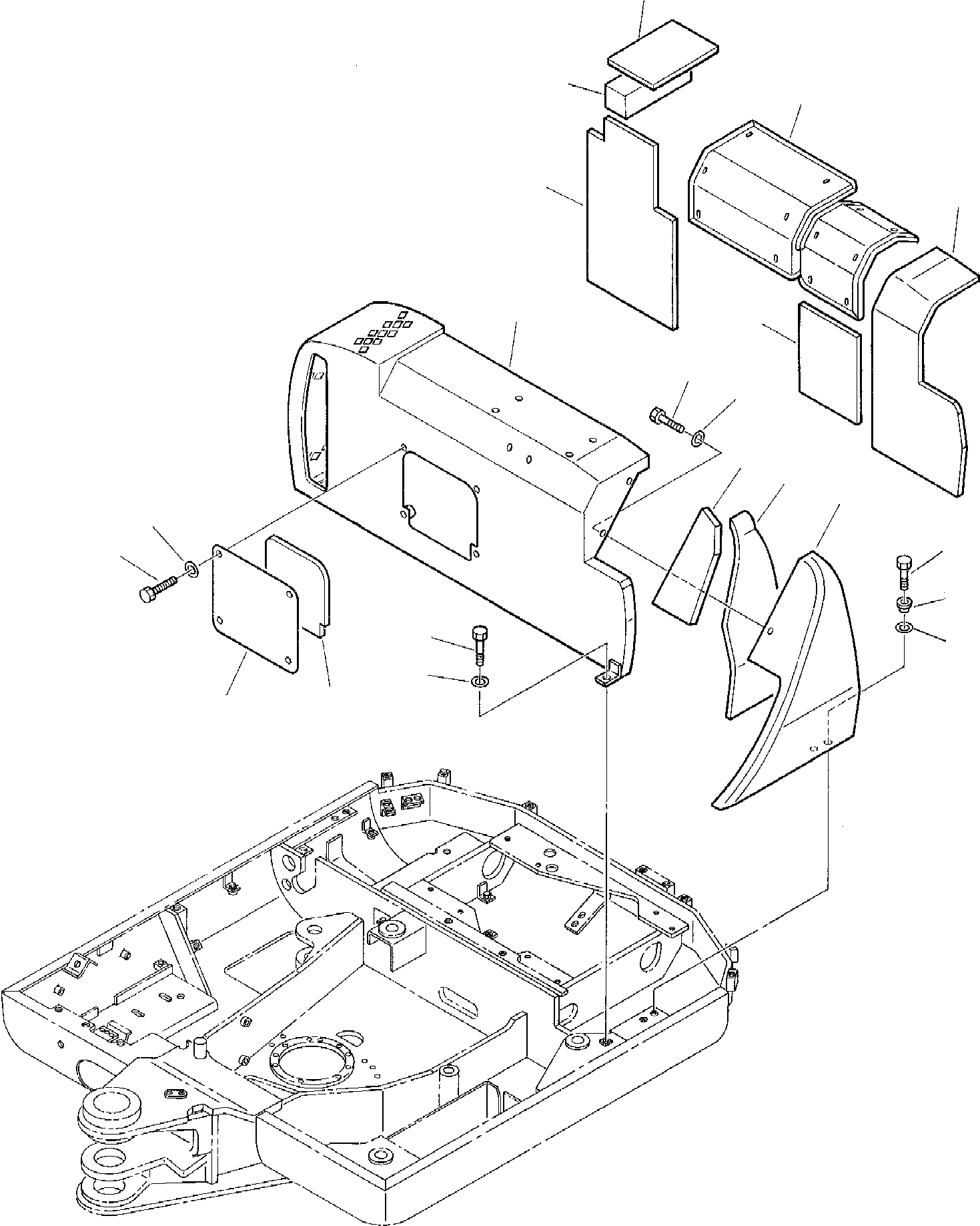 Схема запчастей Komatsu PC30-7 - КАПОТ (/) ЧАСТИ КОРПУСА И КАБИНА