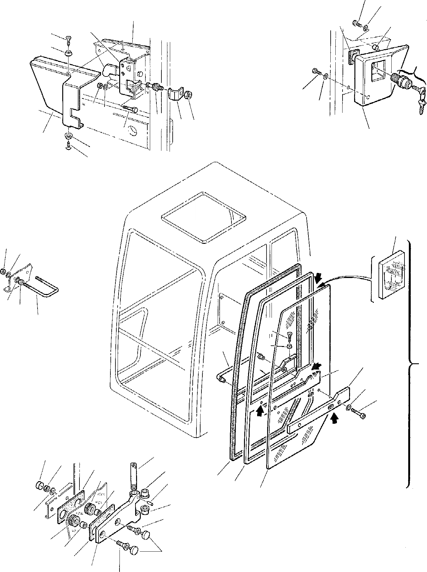 Схема запчастей Komatsu PC30-7 - КАБИНА (/) ЧАСТИ КОРПУСА И КАБИНА