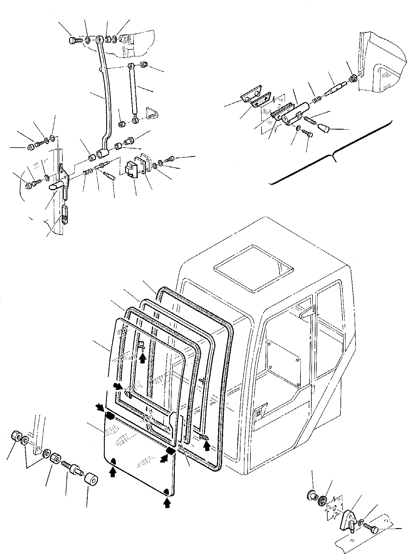 Схема запчастей Komatsu PC30-7 - КАБИНА (/) ЧАСТИ КОРПУСА И КАБИНА