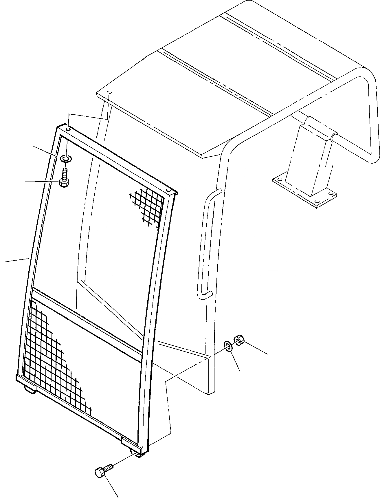 Схема запчастей Komatsu PC30-7 - ФРОНТАЛЬНАЯ ЗАЩИТА (НАВЕС) ЧАСТИ КОРПУСА И КАБИНА