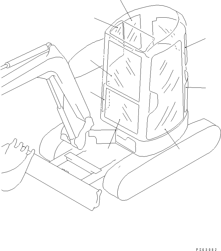 Схема запчастей Komatsu PC30FR-1 - СТЕКЛА ЧАСТИ BOOK