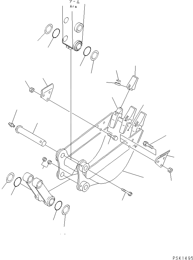 Схема запчастей Komatsu PC30FR-2 - КОВШ (ВЕРТИКАЛЬН. ПАЛЕЦ¤ БЕЗ РЕГУЛЯТОР) КАТАЛОГИ ЗЧ