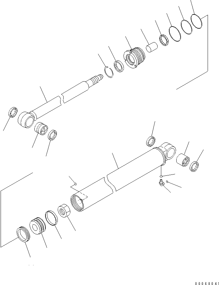 Схема запчастей Komatsu PC30MR-3 - ЦИЛИНДР РУКОЯТИ ОСНОВН. КОМПОНЕНТЫ И РЕМКОМПЛЕКТЫ