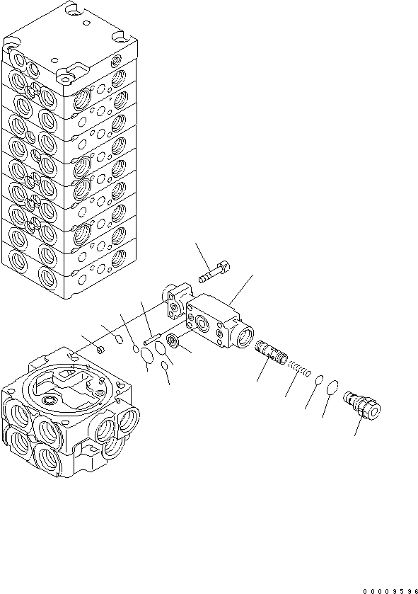 Схема запчастей Komatsu PC30MR-3 - ОСНОВН. КЛАПАН (9-КЛАПАН) (8/) (КРОМЕ ЯПОН.) ОСНОВН. КОМПОНЕНТЫ И РЕМКОМПЛЕКТЫ