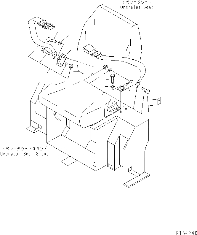 Схема запчастей Komatsu PC30MR-1 - РЕМЕНЬ БЕЗОПАСНОСТИ (ДЛЯ СЕВ. АМЕРИКИ) КАБИНА ОПЕРАТОРА И СИСТЕМА УПРАВЛЕНИЯ