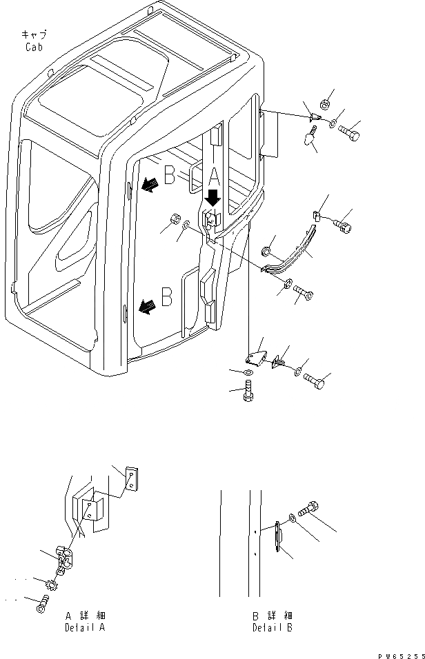 Схема запчастей Komatsu PC30MR-1 - КАБИНА (7/) (БЛОК ДВЕРИ) КАБИНА ОПЕРАТОРА И СИСТЕМА УПРАВЛЕНИЯ