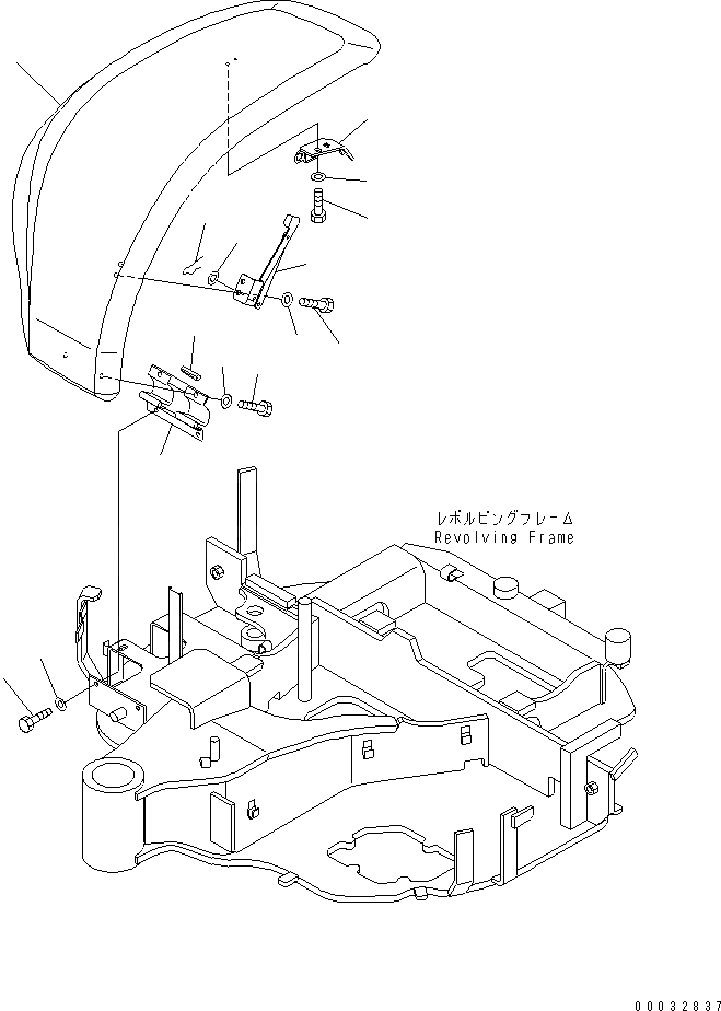 Схема запчастей Komatsu PC30MR-1 - ПЕРЕДН. COVER(№-) ЧАСТИ КОРПУСА