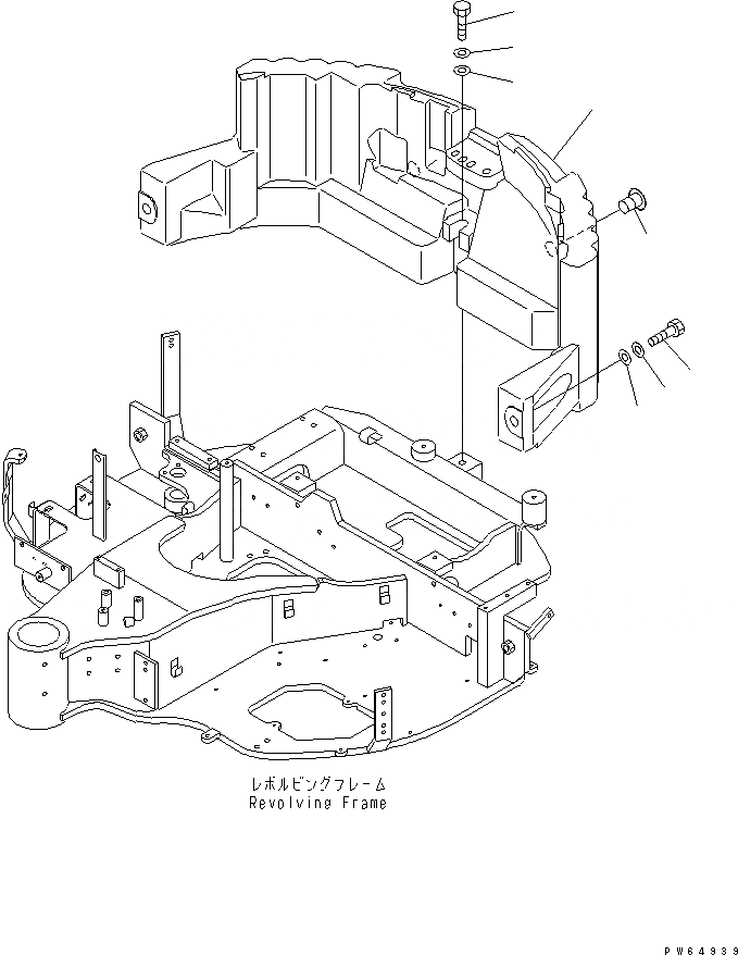 Схема запчастей Komatsu PC30MR-1 - ПРОТИВОВЕС ЧАСТИ КОРПУСА