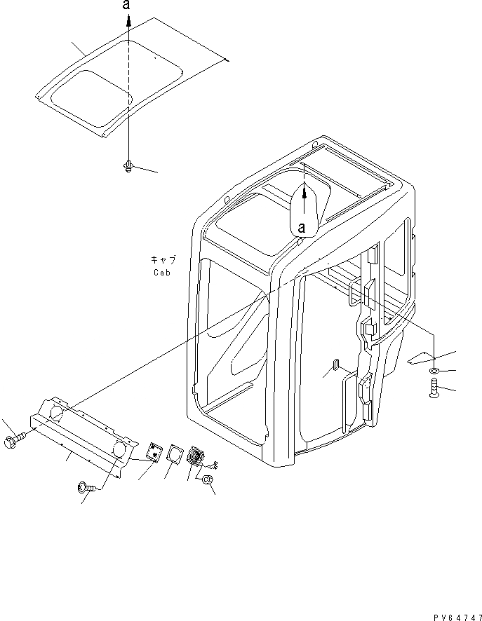 Схема запчастей Komatsu PC30MR-1 - КАБИНА (/) (ВНУТР. ПОКРЫТИЕ) КАБИНА ОПЕРАТОРА И СИСТЕМА УПРАВЛЕНИЯ