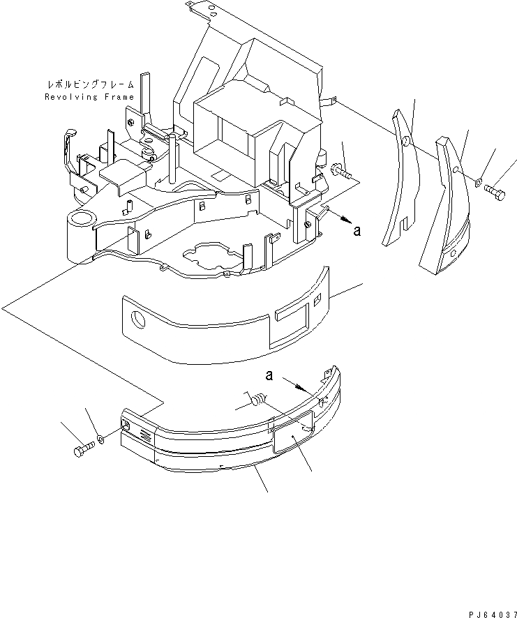 Схема запчастей Komatsu PC30MR-1 - БОКОВ. КРЫШКА (ЛЕВ.) (ДЛЯ НАВЕСА) ЧАСТИ КОРПУСА