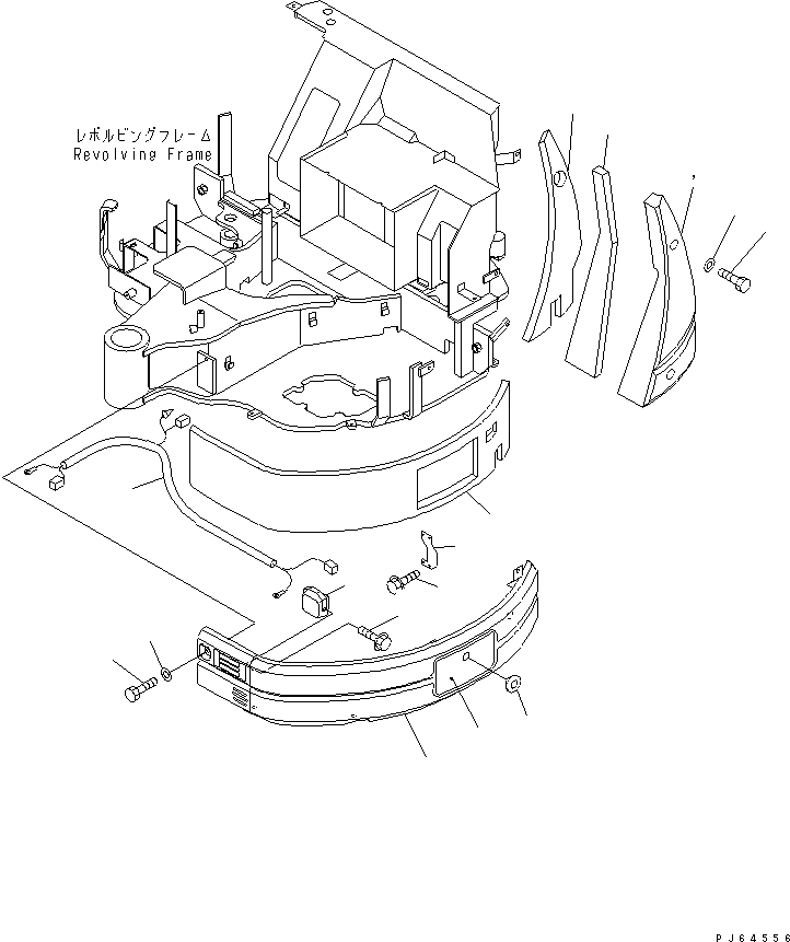 Схема запчастей Komatsu PC30MR-1 - БОКОВ. КРЫШКА (ЛЕВ.) (ДОПОЛН. LIGHT) ЧАСТИ КОРПУСА