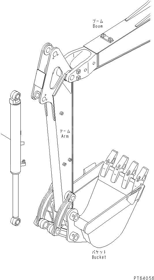 Схема запчастей Komatsu PC30MR-1 - ЦИЛИНДР КОВША (ДЛЯ MULTI CПОДВЕСН. КРОНШТЕЙН) РАБОЧЕЕ ОБОРУДОВАНИЕ