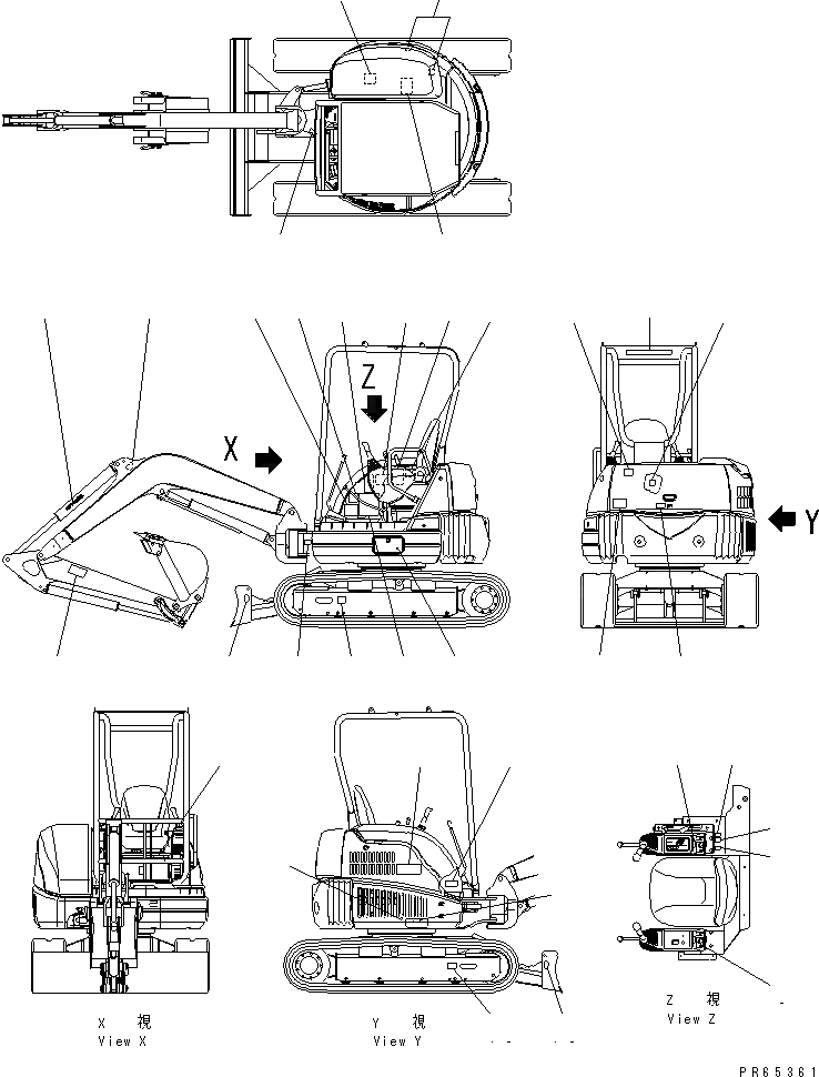 Схема запчастей Komatsu PC30MR-1 - МАРКИРОВКА (GLOBAL DESIGN СПЕЦ-Я.)(№-) МАРКИРОВКА