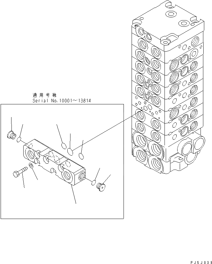 Схема запчастей Komatsu PC30MR-1 - ОСНОВН. КЛАПАН (8-КЛАПАН) (/) ОСНОВН. КОМПОНЕНТЫ И РЕМКОМПЛЕКТЫ