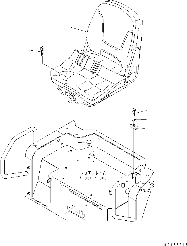 Схема запчастей Komatsu PC30MR-3 - СИДЕНЬЕ ОПЕРАТОРА И РЕМЕНЬ БЕЗОПАСНОСТИ ( INCH) (КРОМЕ ЯПОН.) КАБИНА ОПЕРАТОРА И СИСТЕМА УПРАВЛЕНИЯ