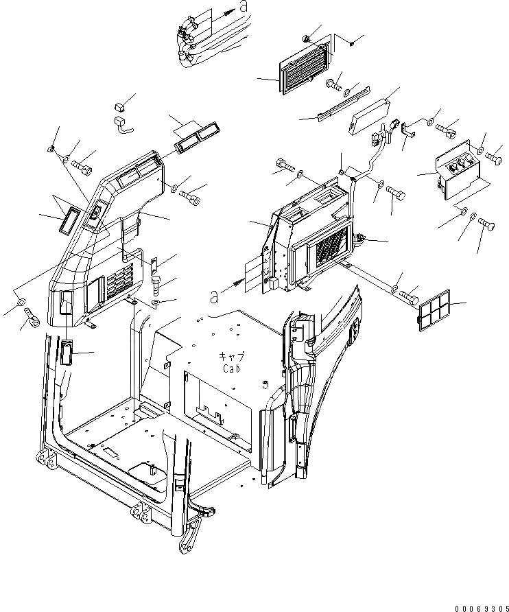 Схема запчастей Komatsu PC30MR-3 - КАБИНА (КОНДИЦ. ВОЗДУХА И ЭЛЕМЕНТЫ КРЕПЛЕНИЯ) КАБИНА ОПЕРАТОРА И СИСТЕМА УПРАВЛЕНИЯ