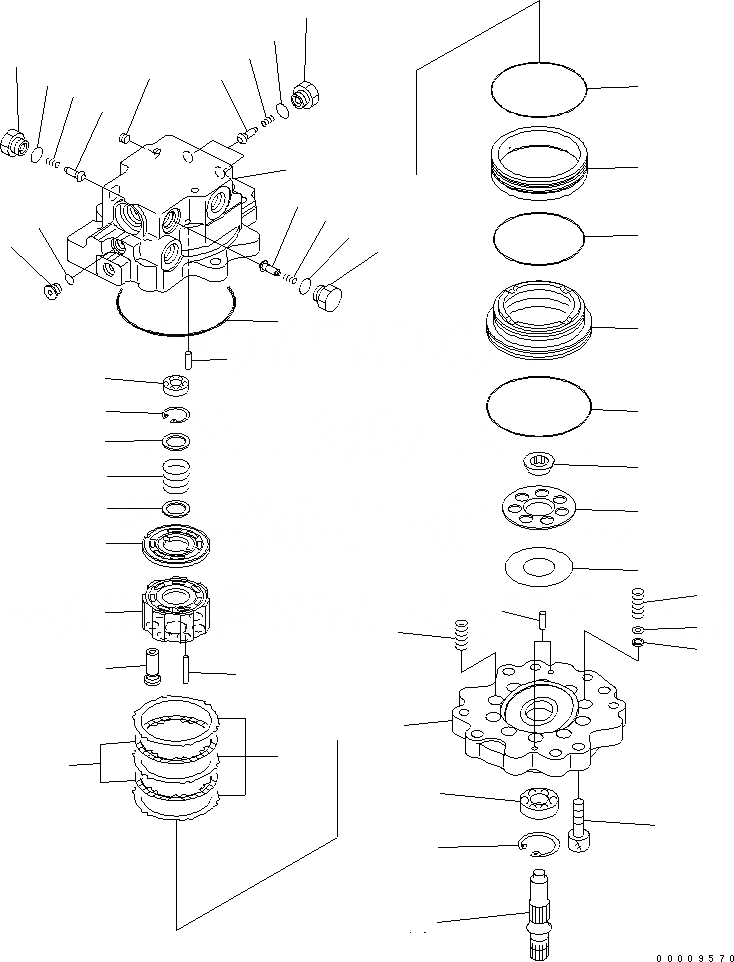 Схема запчастей Komatsu PC30MR-3 - МОТОР ПОВОРОТА (/) ОСНОВН. КОМПОНЕНТЫ И РЕМКОМПЛЕКТЫ