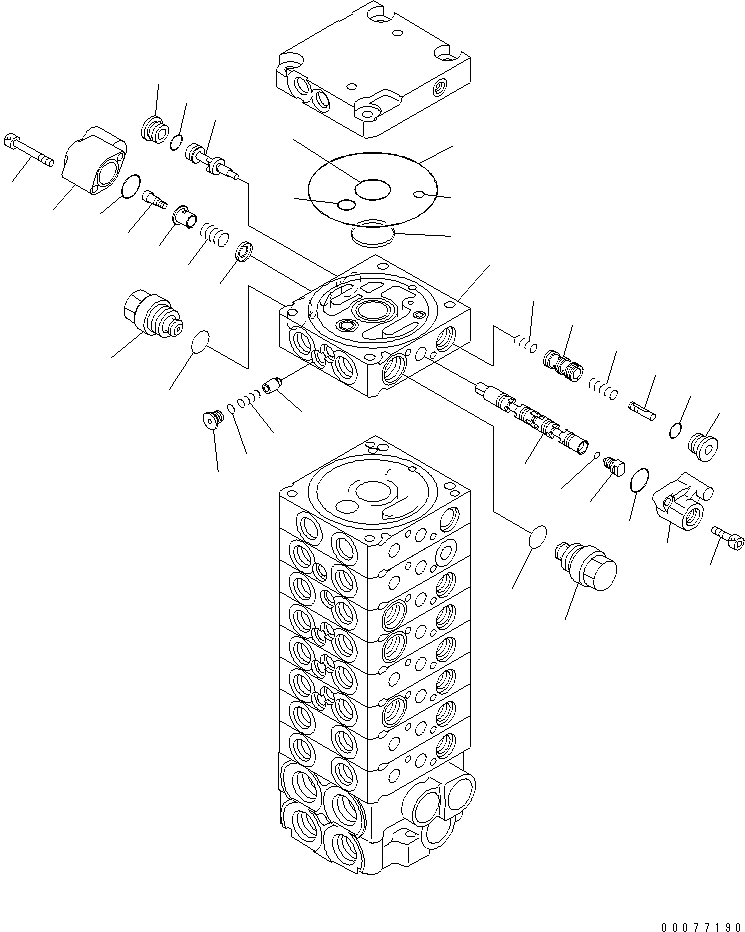 Схема запчастей Komatsu PC30MR-3 - ОСНОВН. КЛАПАН (9-КЛАПАН) (/) (КРОМЕ ЯПОН.) ОСНОВН. КОМПОНЕНТЫ И РЕМКОМПЛЕКТЫ