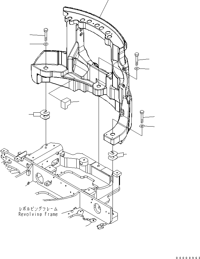 Схема запчастей Komatsu PC30MR-2 - ПРОТИВОВЕС ЧАСТИ КОРПУСА