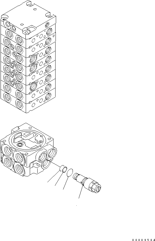 Схема запчастей Komatsu PC30MR-2 - ОСНОВН. КЛАПАН (8-КЛАПАН) (/) ОСНОВН. КОМПОНЕНТЫ И РЕМКОМПЛЕКТЫ