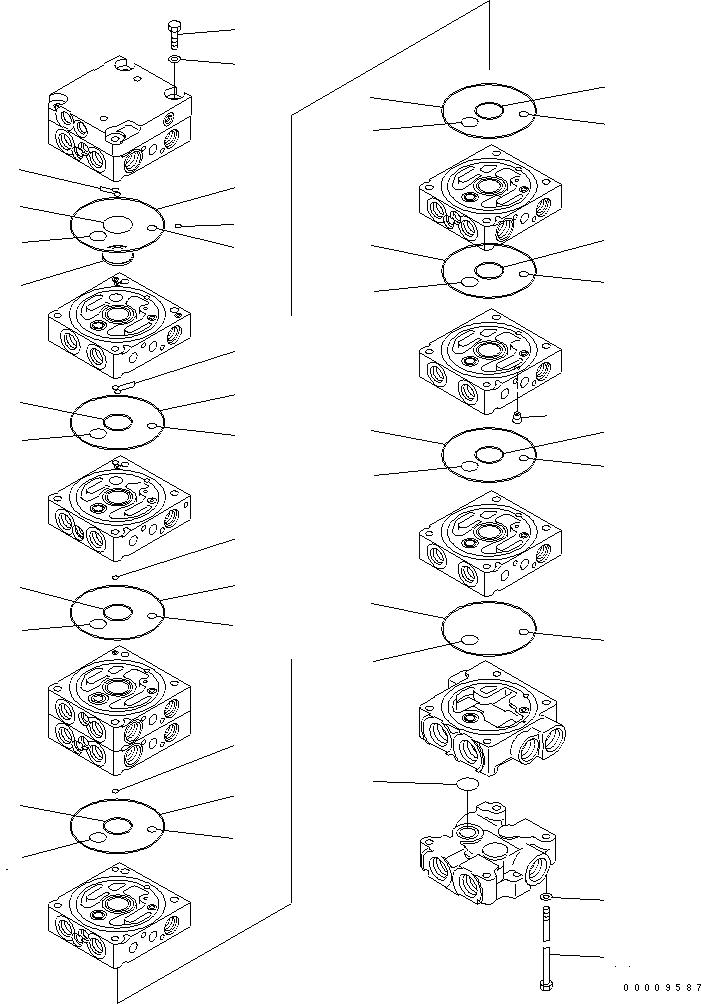 Схема запчастей Komatsu PC30MR-2-A - ОСНОВН. КЛАПАН (9-КЛАПАН) (/) ОСНОВН. КОМПОНЕНТЫ И РЕМКОМПЛЕКТЫ