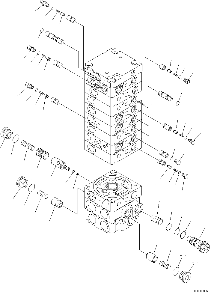 Схема запчастей Komatsu PC30MR-2-A - ОСНОВН. КЛАПАН (9-КЛАПАН) (8/) ОСНОВН. КОМПОНЕНТЫ И РЕМКОМПЛЕКТЫ