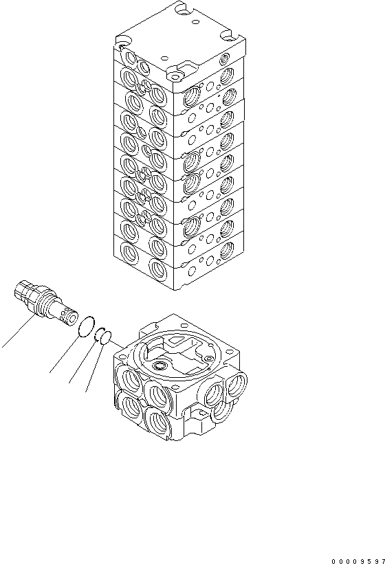 Схема запчастей Komatsu PC30MR-2-A - ОСНОВН. КЛАПАН (9-КЛАПАН) (/) ОСНОВН. КОМПОНЕНТЫ И РЕМКОМПЛЕКТЫ