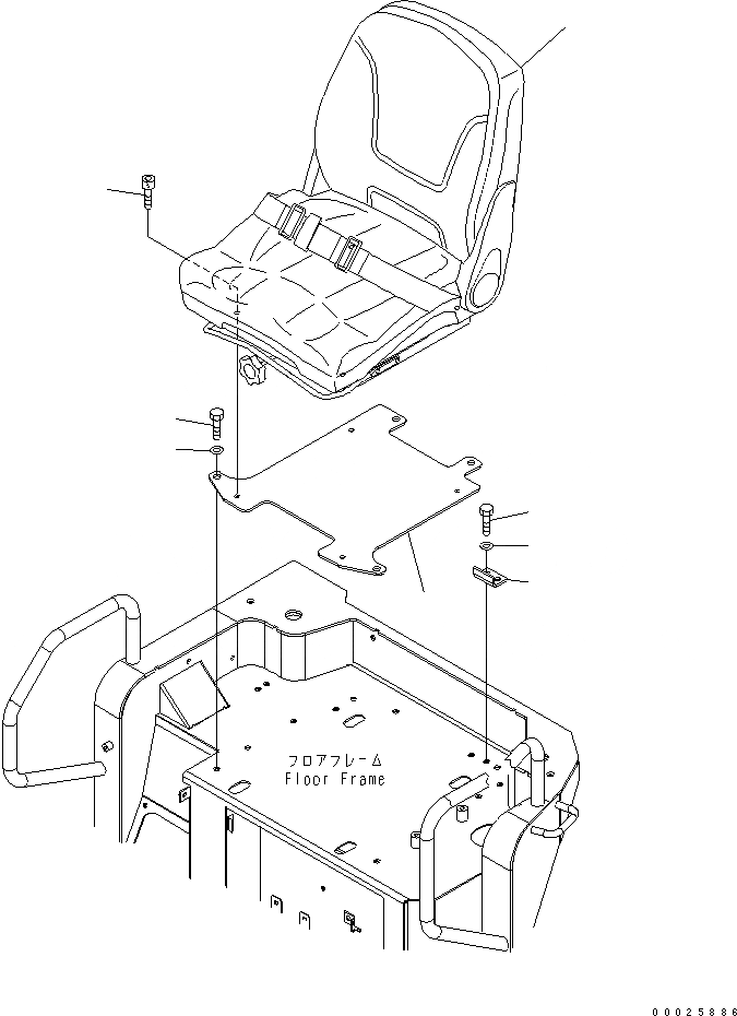 Схема запчастей Komatsu PC30MR-2 - СИДЕНЬЕ ОПЕРАТОРА И РЕМЕНЬ БЕЗОПАСНОСТИ ( INCH) (КРОМЕ ЯПОН.) КАБИНА ОПЕРАТОРА И СИСТЕМА УПРАВЛЕНИЯ